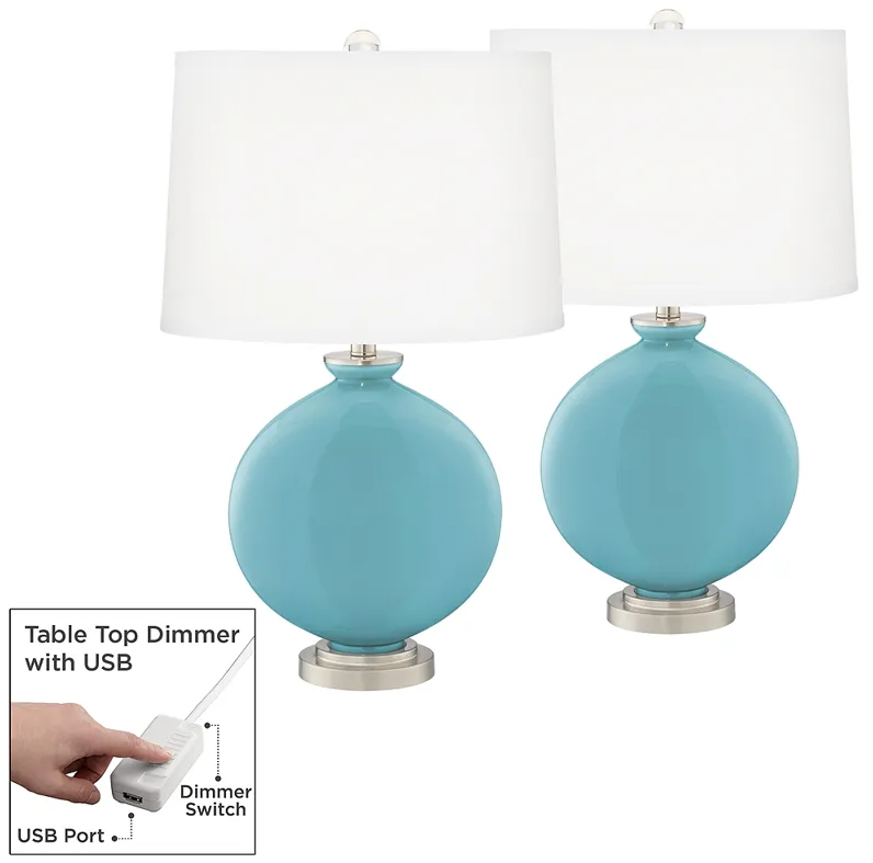 Nautilus Carrie Table Lamp Set of 2 with Dimmers