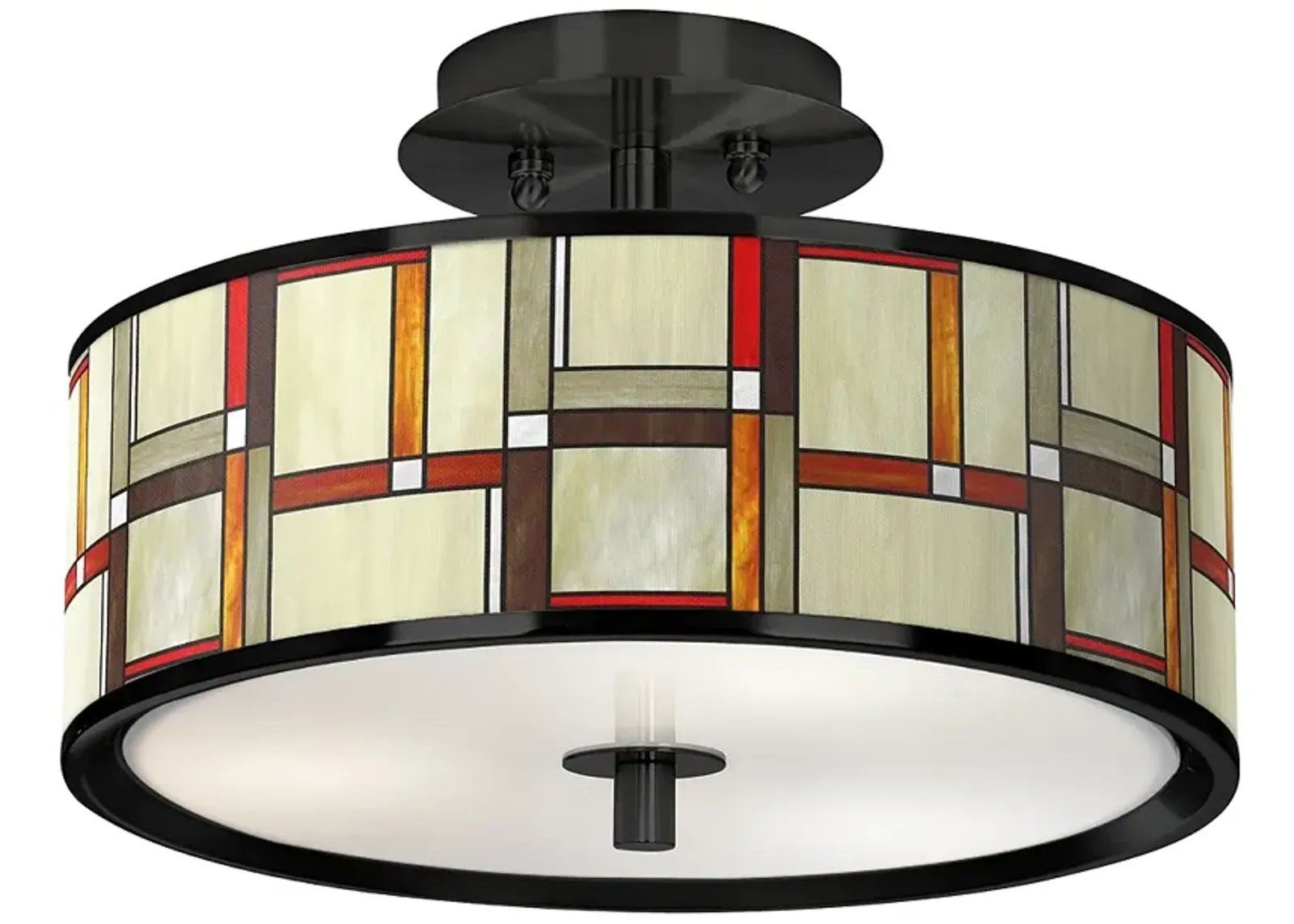 Modern Squares Black 14" Wide Ceiling Light