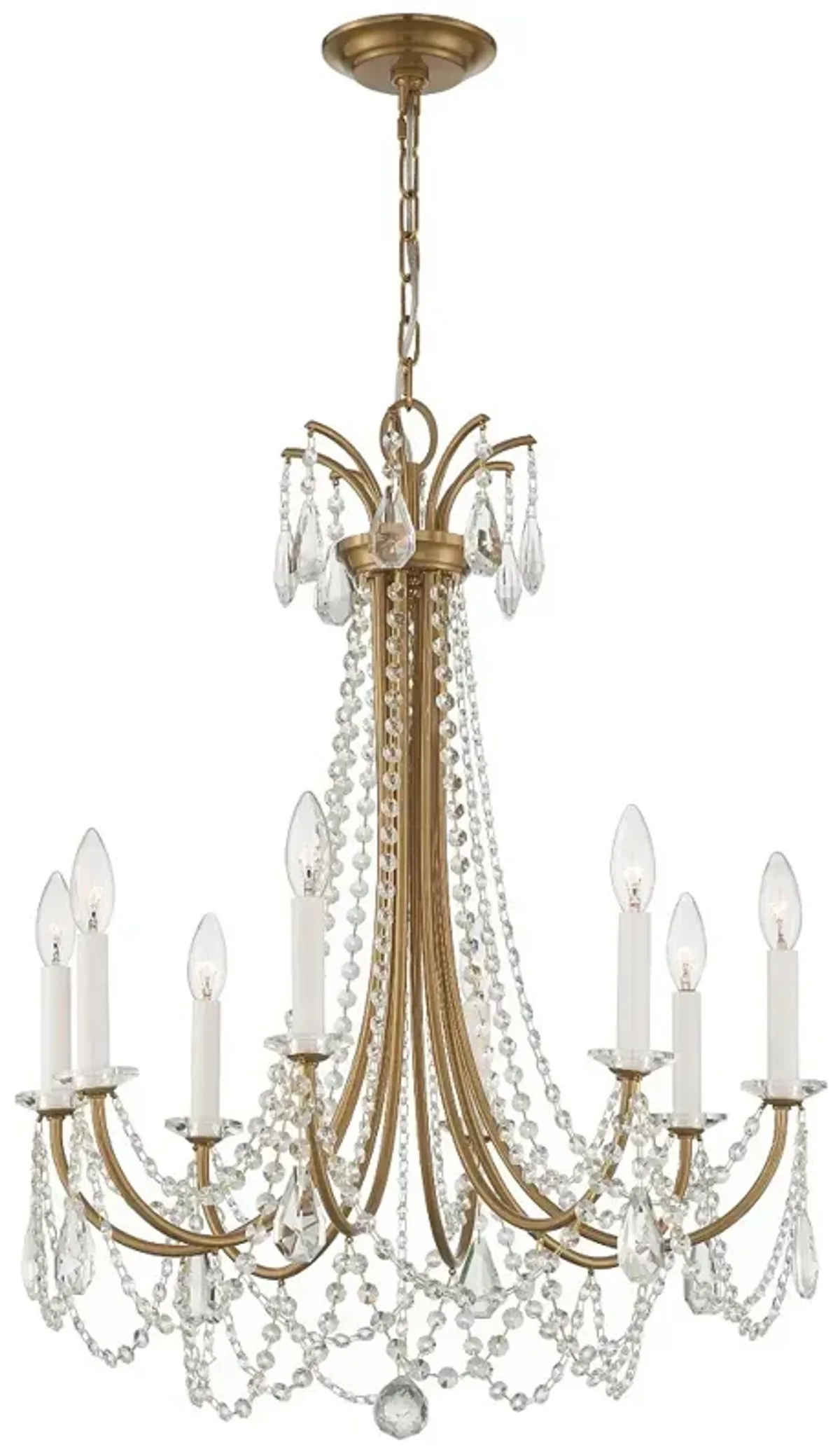 Karrington 8 Light Aged Brass Chandelier