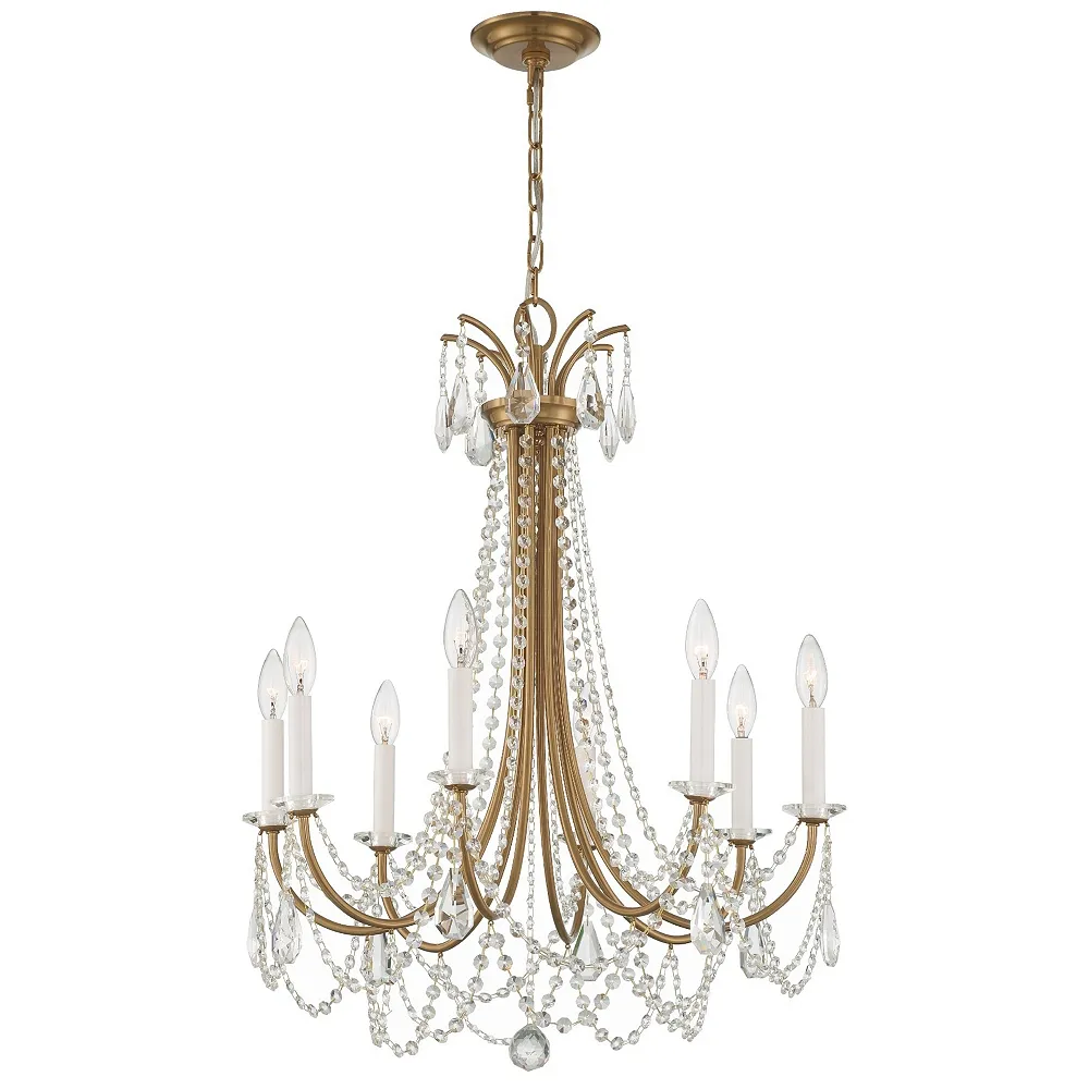 Karrington 8 Light Aged Brass Chandelier