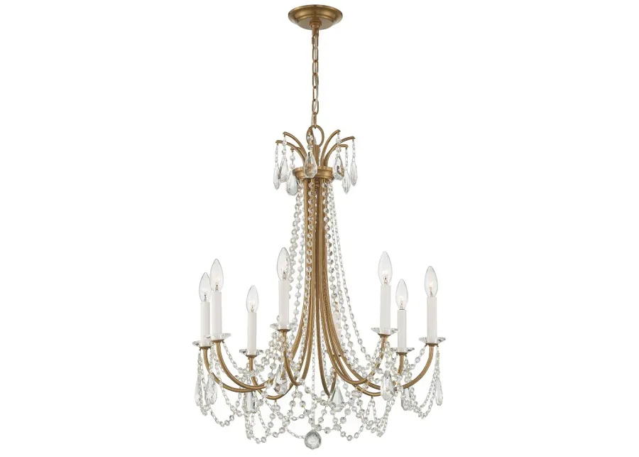 Karrington 8 Light Aged Brass Chandelier