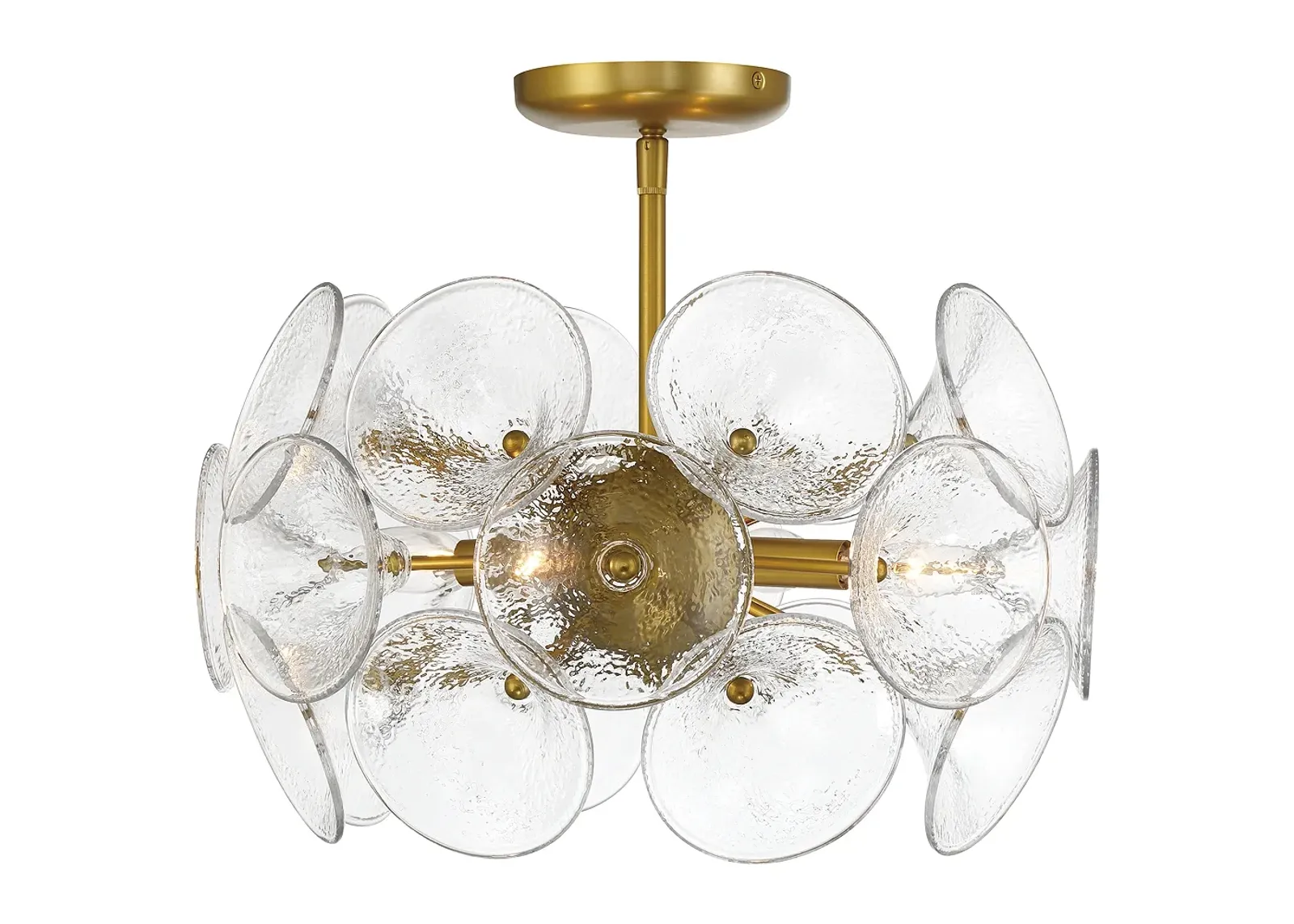 Minka Lavery Winter 4-Light 16-in Soft Brass Semi-Flush with Glass Shades