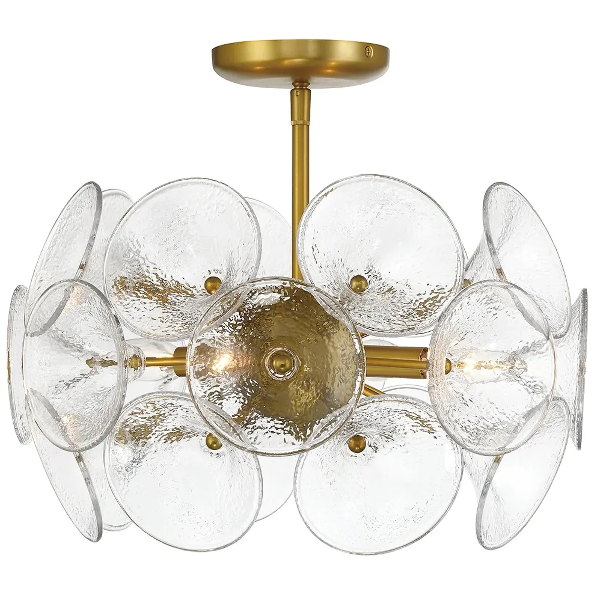 Minka Lavery Winter 4-Light 16-in Soft Brass Semi-Flush with Glass Shades