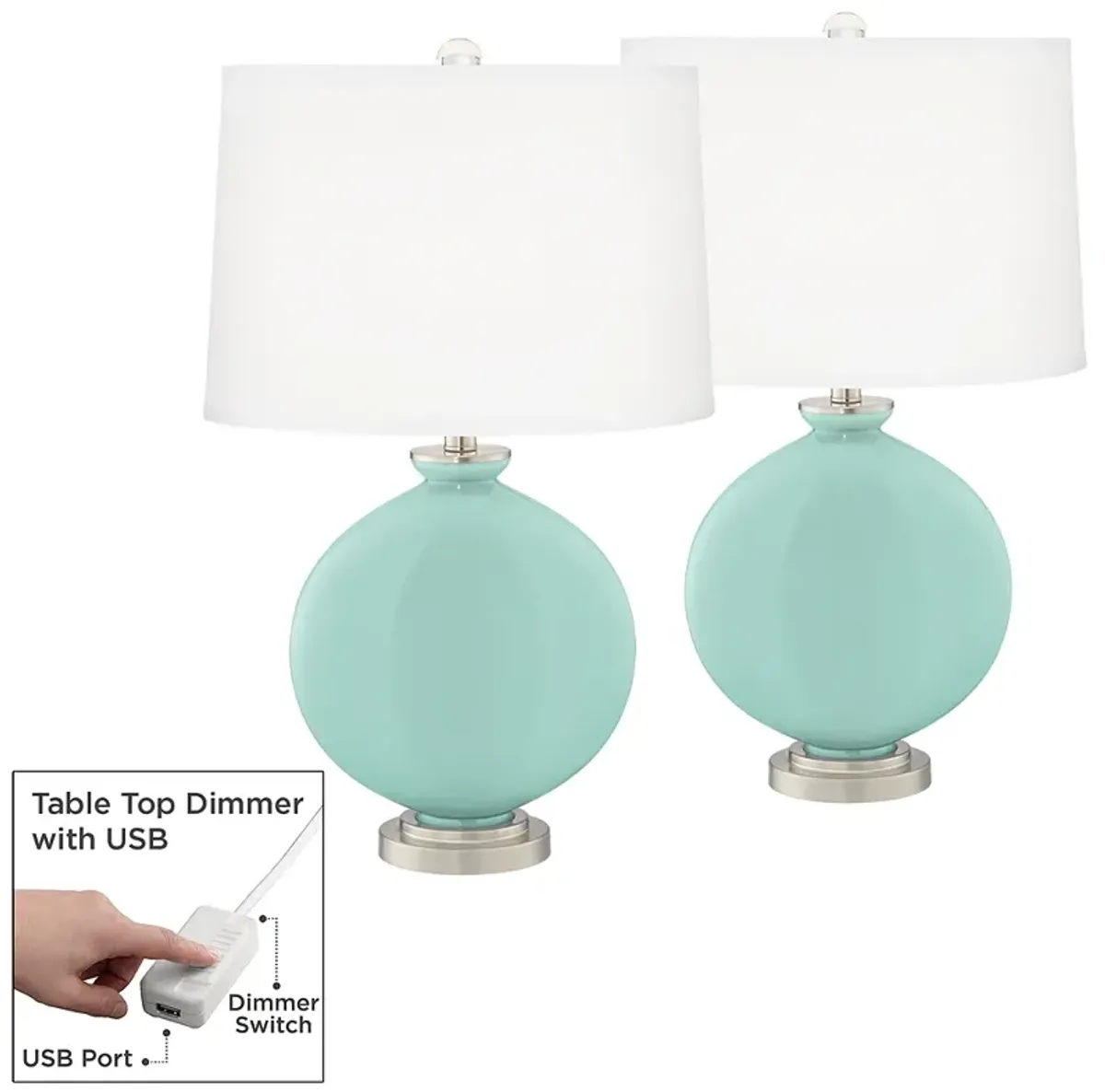 Cay Carrie Table Lamp Set of 2 with Dimmers