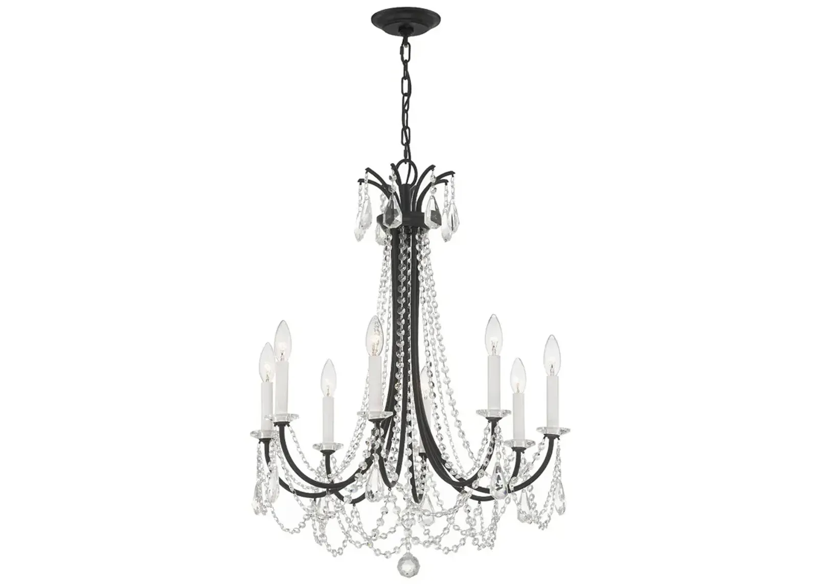 Karrington 8 Light Matte Black Chandelier