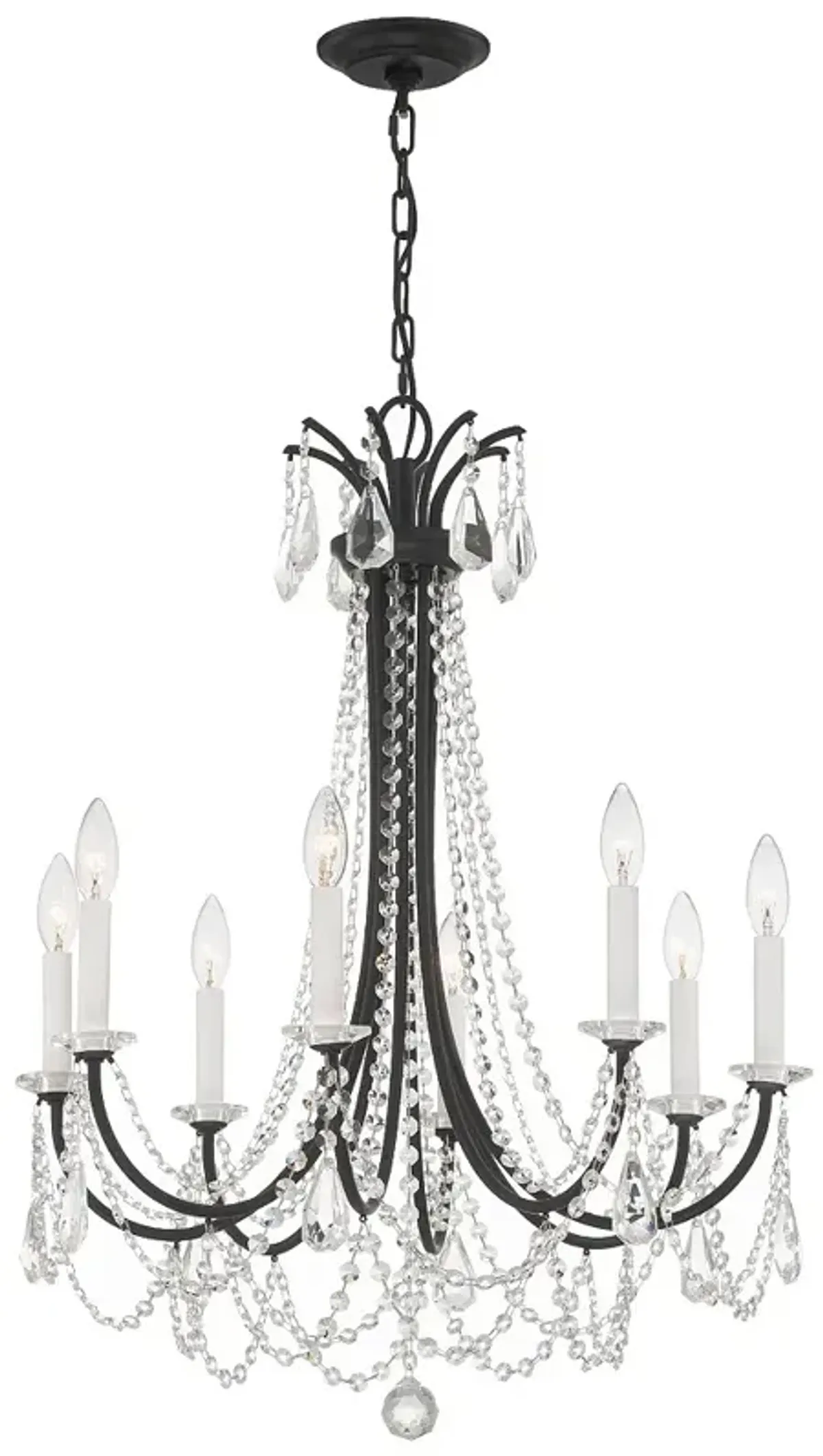 Karrington 8 Light Matte Black Chandelier