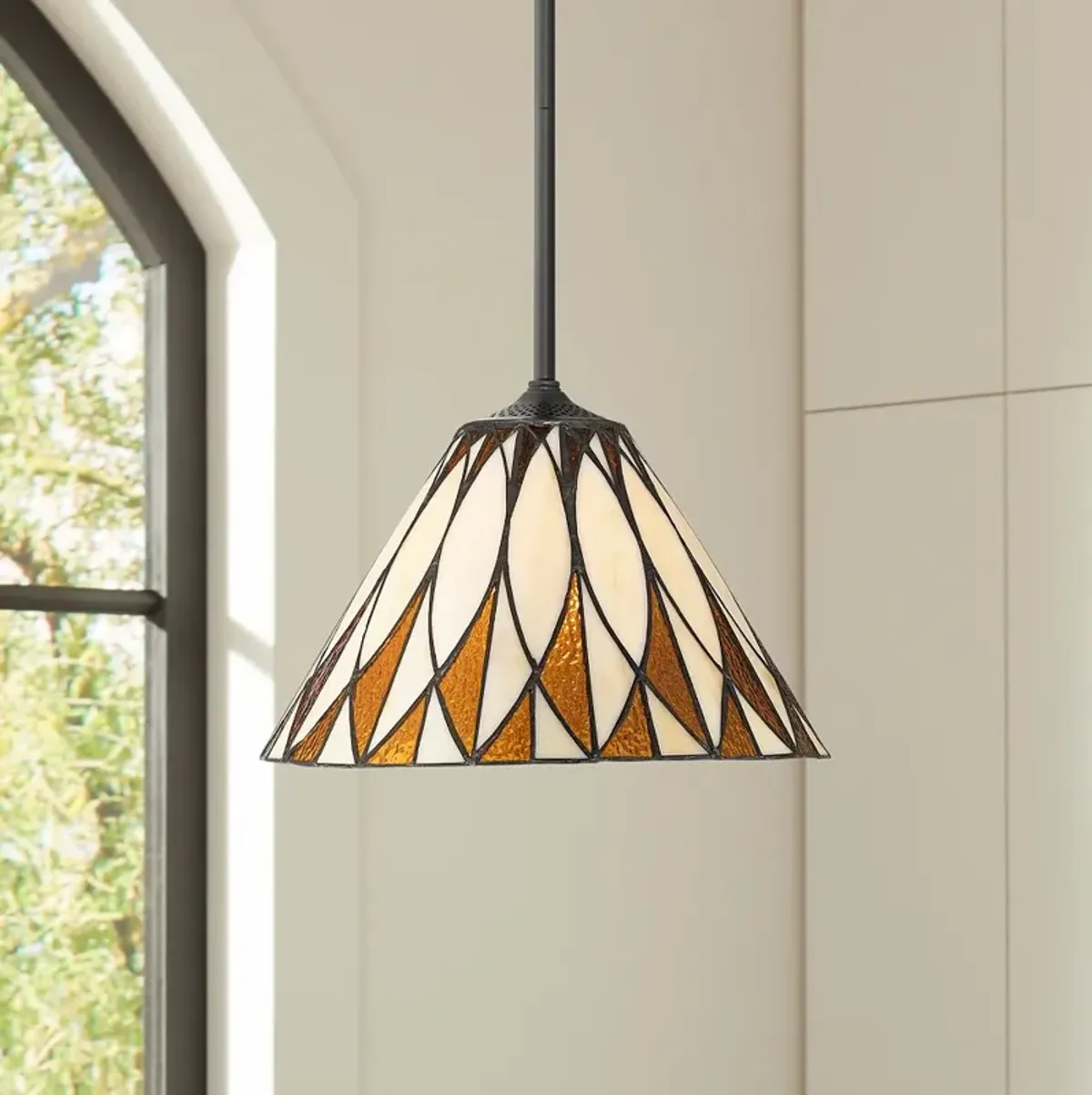 Robert Louis Tiffany Arla 12" Wide Art Glass Mini Pendant Light