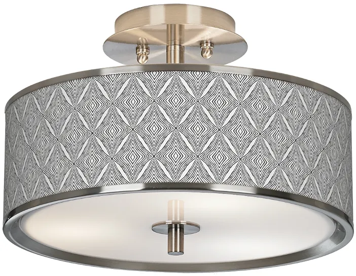 Giclee Glow 14" Wide Moroccan Diamonds II Shade Modern Ceiling Light