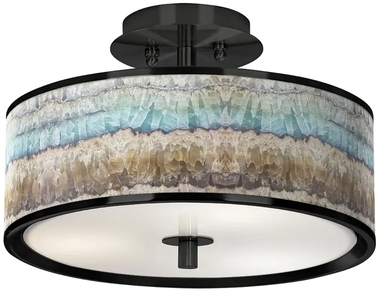 Marble Jewel Black 14" Wide Ceiling Light