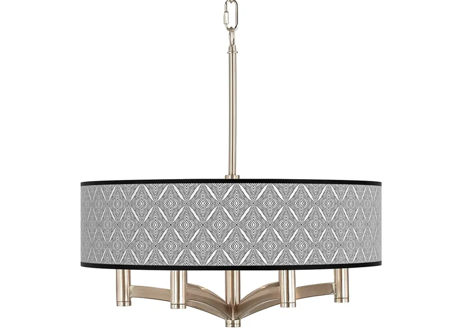 Moroccan Diamonds II Ava 6-Light Nickel Finish Modern Pendant Chandelier