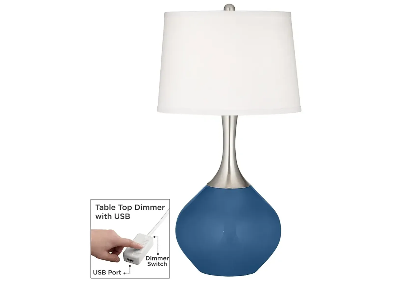 Regatta Blue Spencer Table Lamp with Dimmer