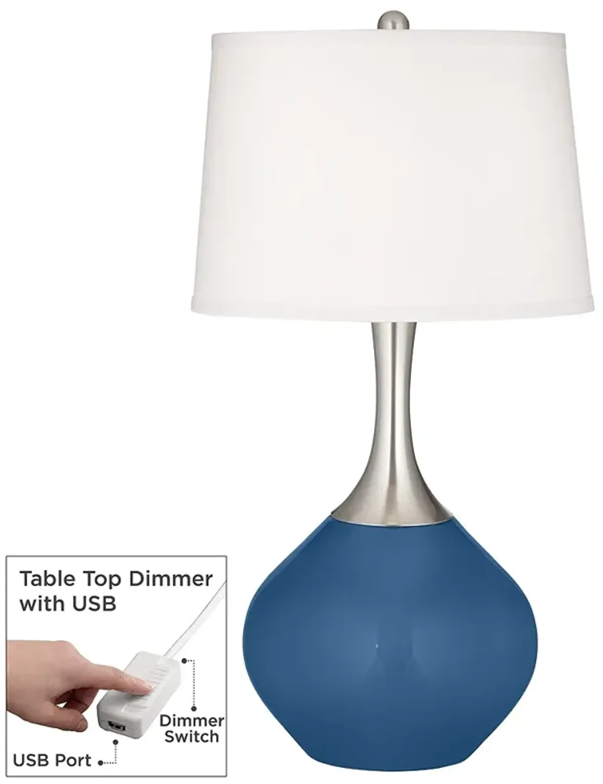 Regatta Blue Spencer Table Lamp with Dimmer