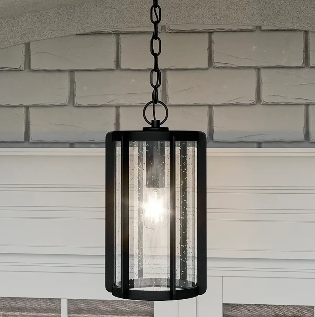 Quoizel Hazel 17" High Earth Black Outdoor Hanging Light