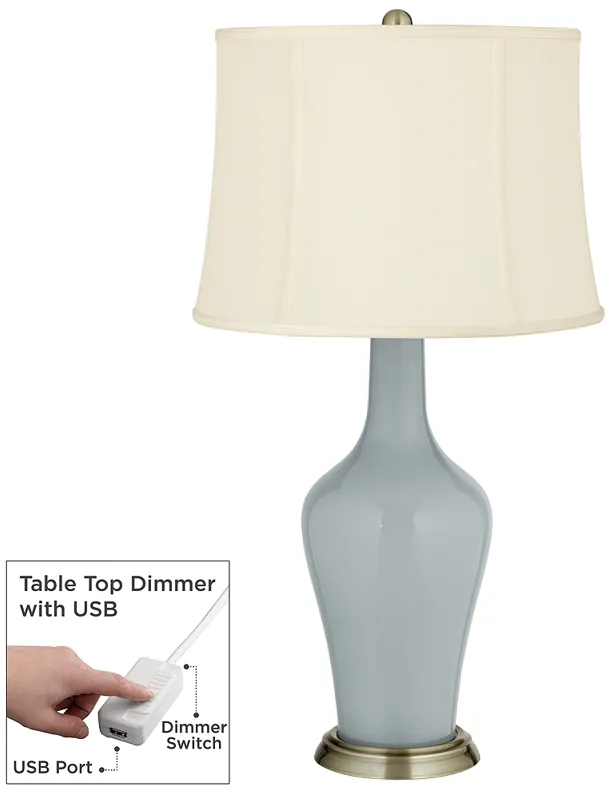 Uncertain Gray Anya Table Lamp with Dimmer