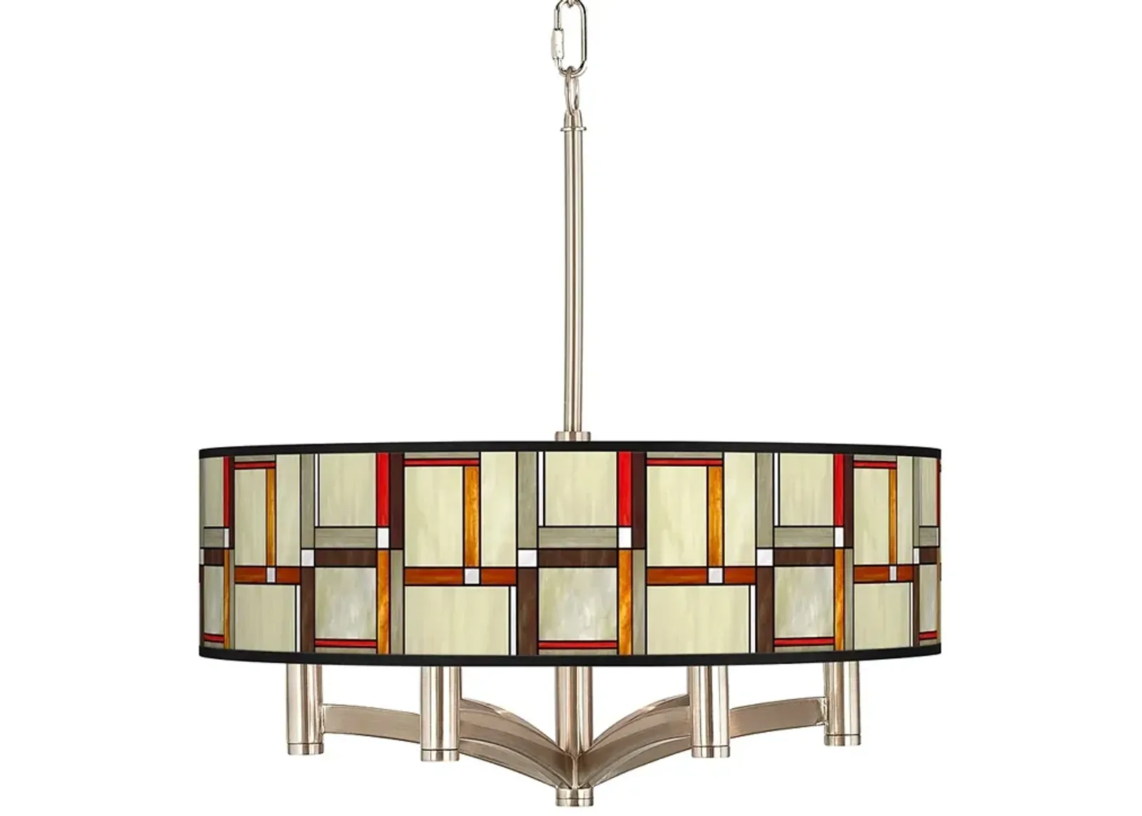 Modern Squares Ava 6-Light Nickel Pendant Chandelier