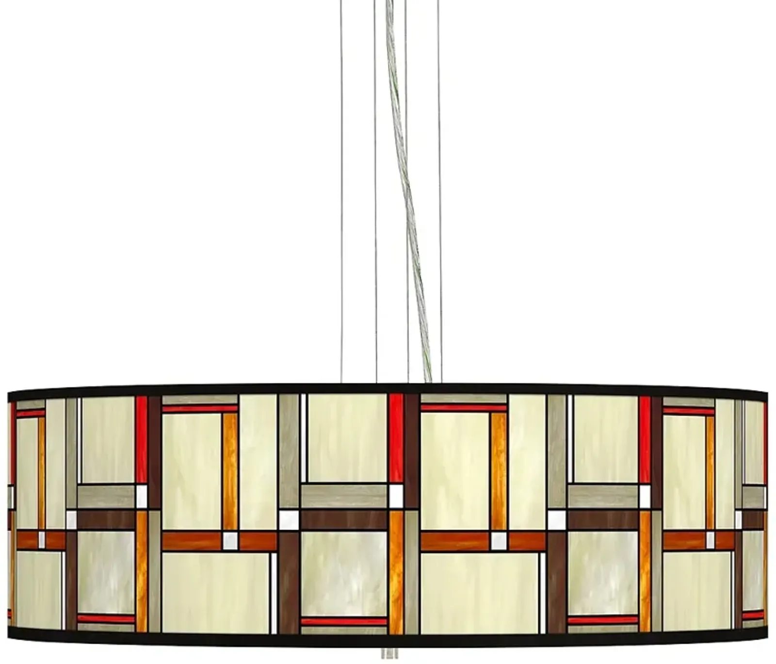 Modern Squares Giclee 24" Wide 4-Light Pendant Chandelier