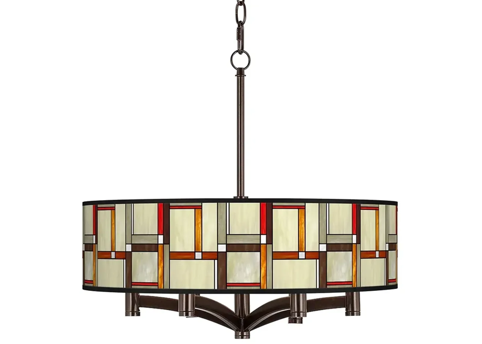 Giclee Glow Ava Bronze 20" Modern Squares 6-Light Pendant Chandelier