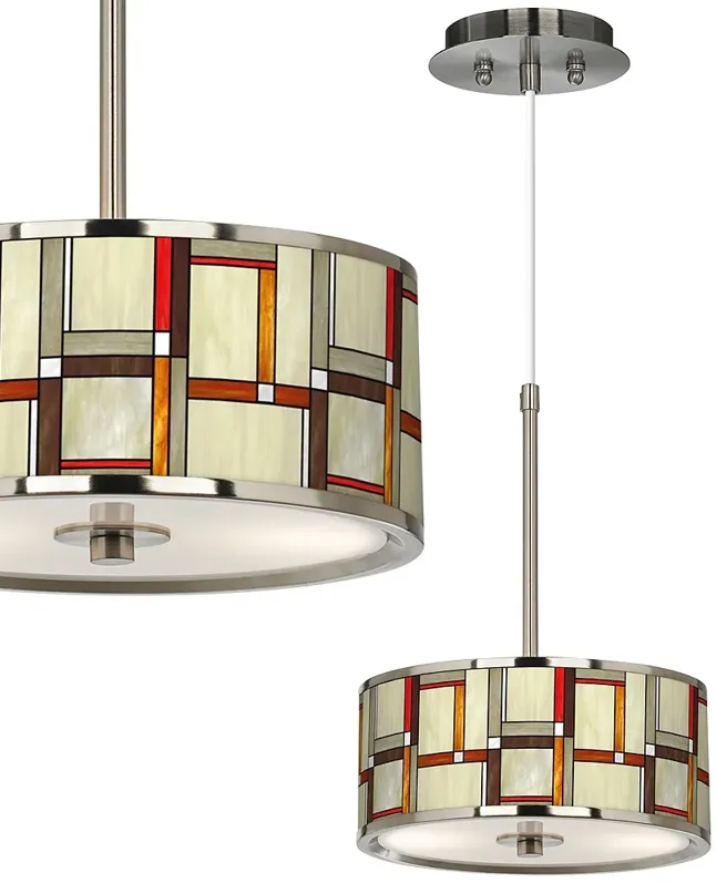 Modern Squares Giclee Glow 10 1/4" Wide Pendant Light