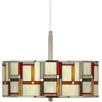 Modern Squares Giclee Glow 16" Wide Pendant Light