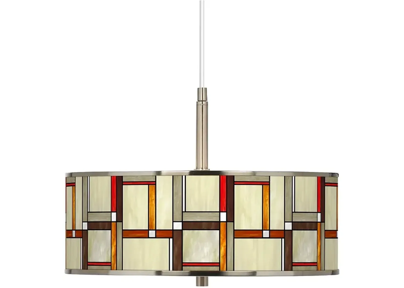 Modern Squares Giclee Glow 16" Wide Pendant Light