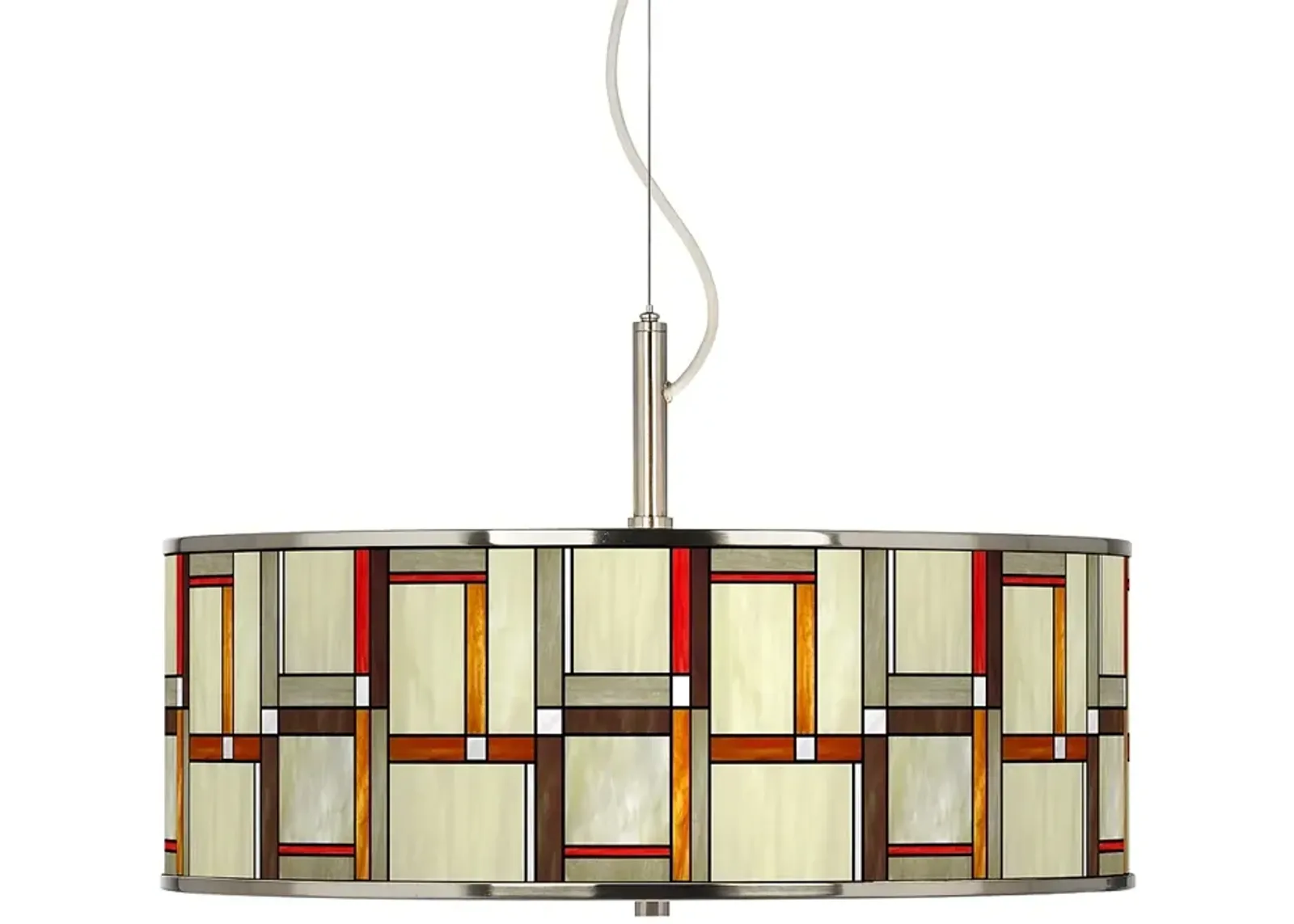 Modern Squares Giclee Glow 20" Wide Pendant Light