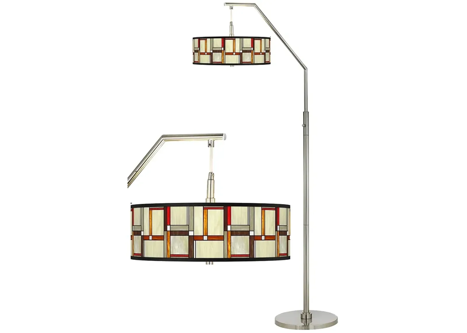 Giclee Glow 71 1/2" Modern Squares Shade Modern Arc Floor Lamp