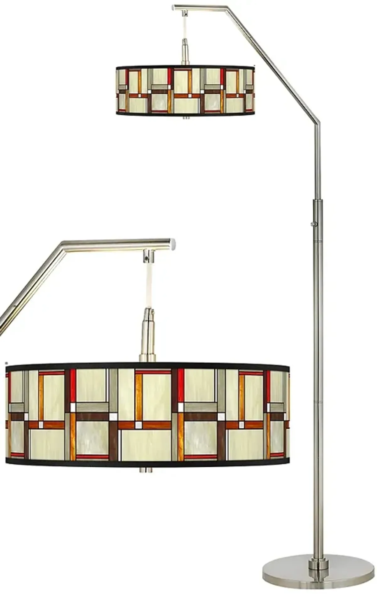 Giclee Glow 71 1/2" Modern Squares Shade Modern Arc Floor Lamp