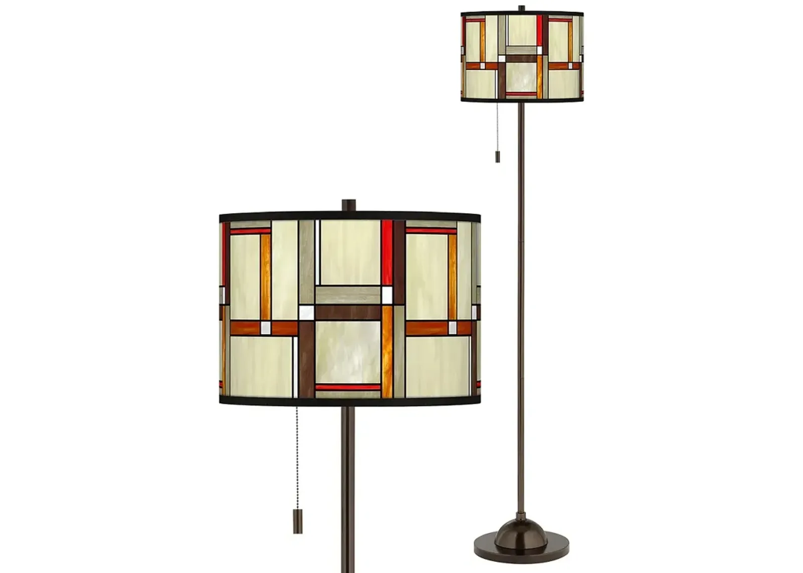 Modern Squares Giclee Glow Bronze Club Floor Lamp