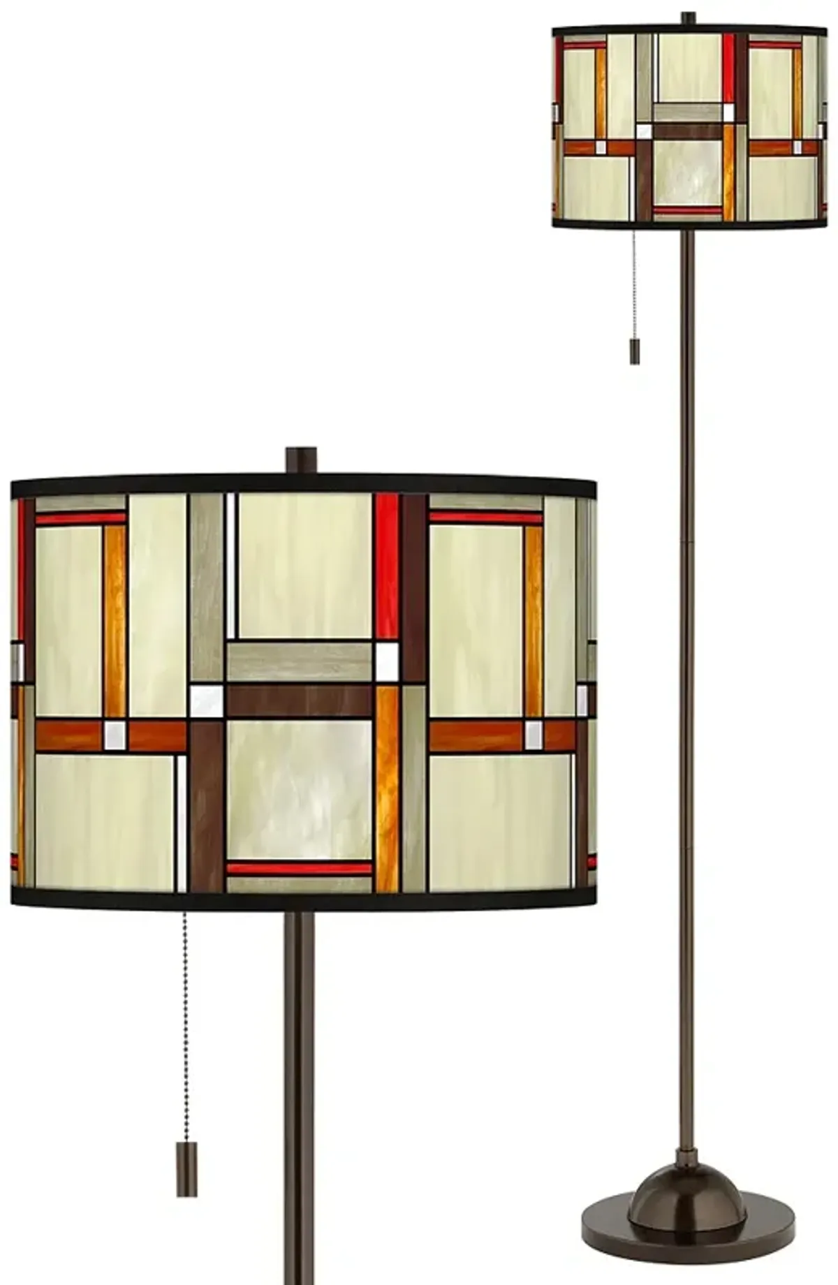 Modern Squares Giclee Glow Bronze Club Floor Lamp