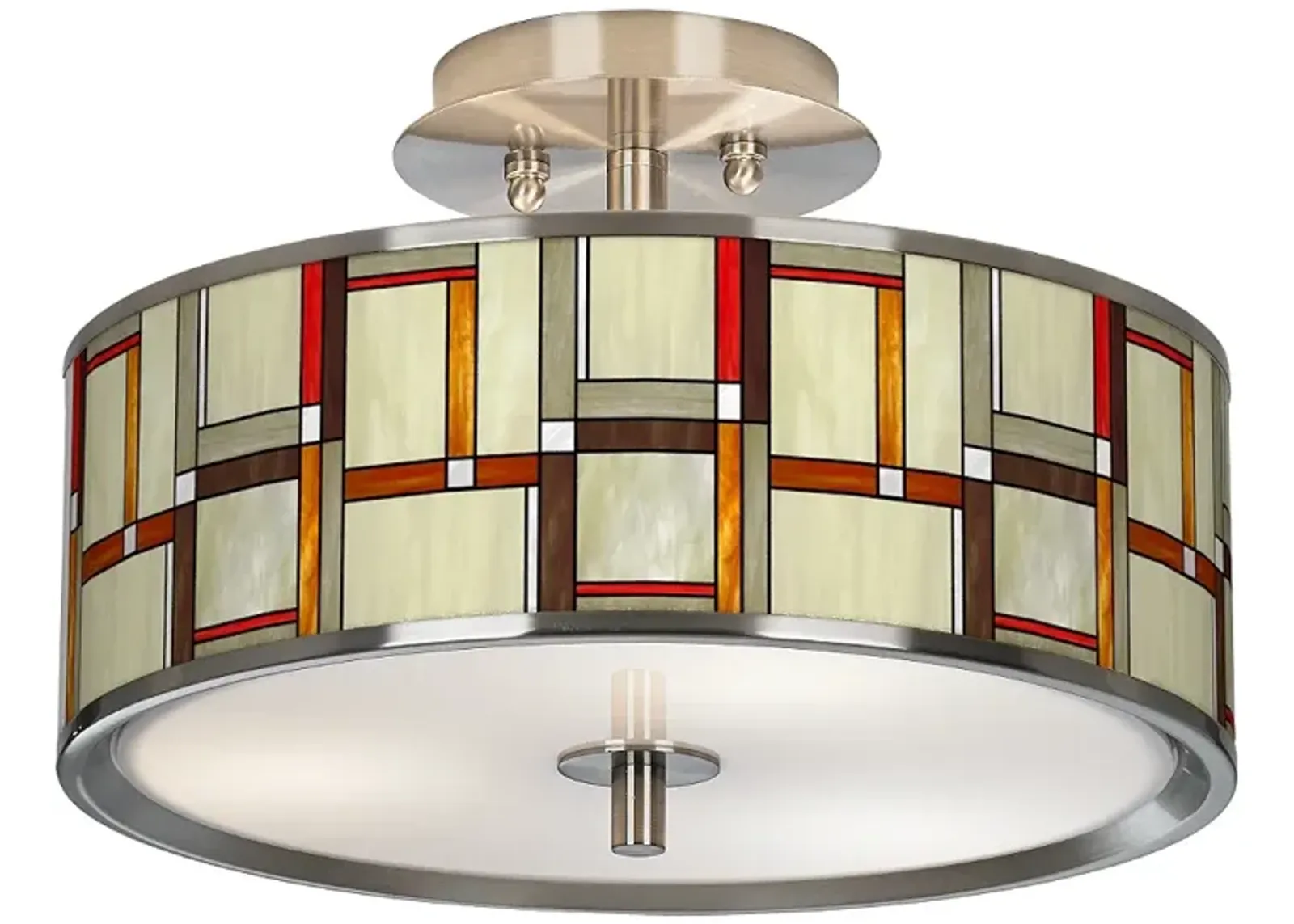 Modern Squares Giclee Glow 14" Wide Ceiling Light