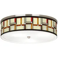 Modern Squares Giclee Nickel 20 1/4" Wide Ceiling Light