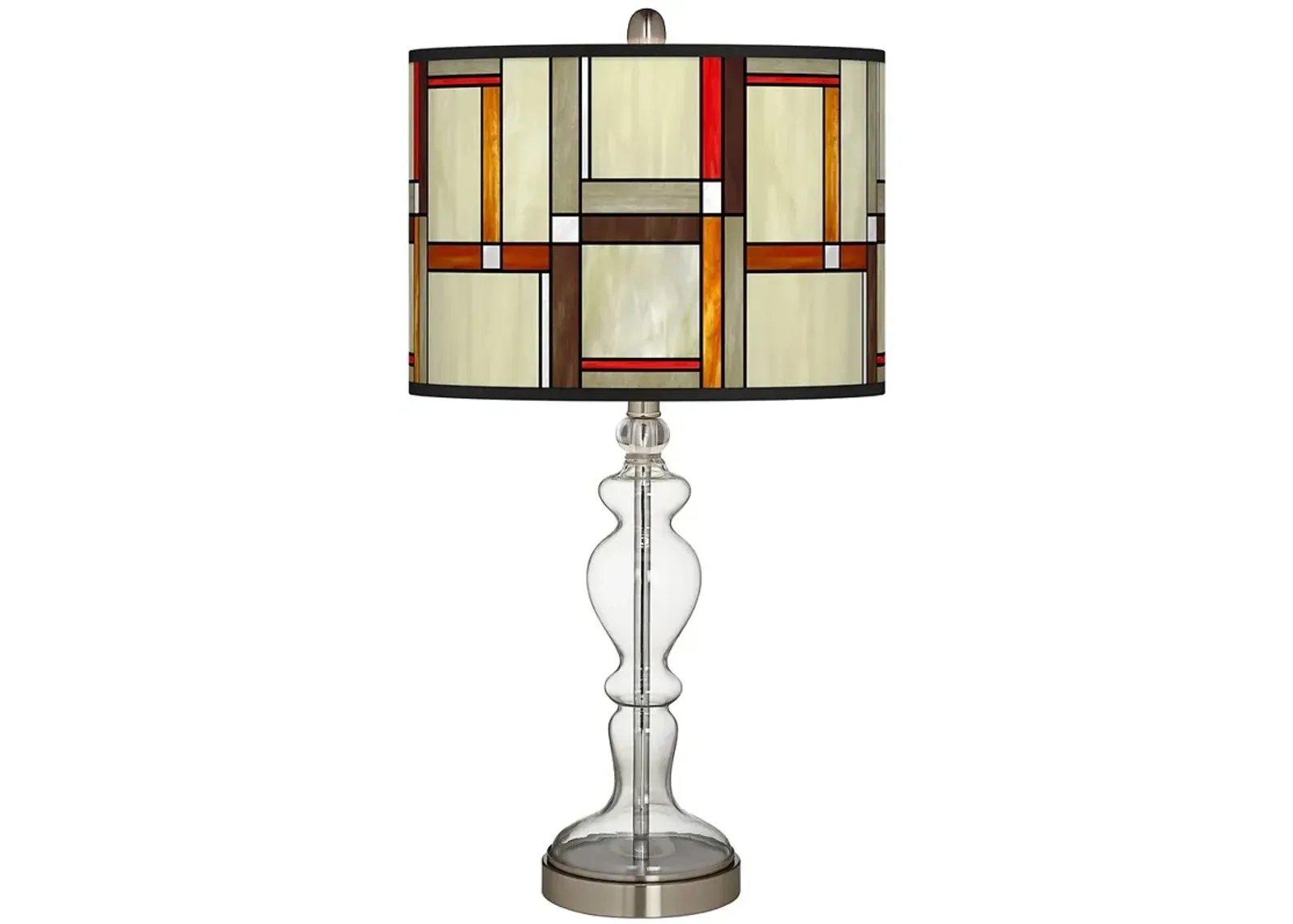 Modern Squares Giclee Apothecary Clear Glass Table Lamp