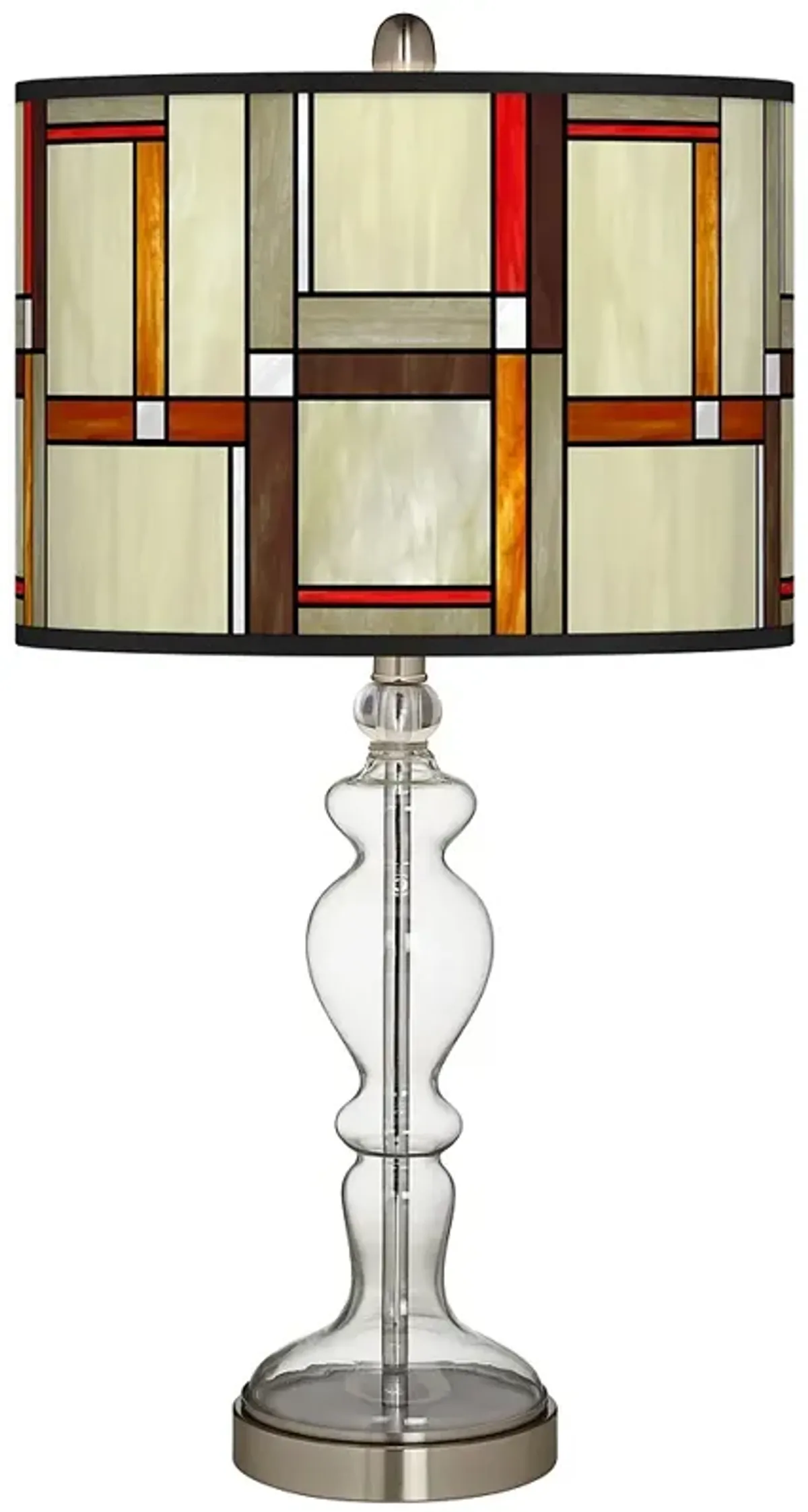 Modern Squares Giclee Apothecary Clear Glass Table Lamp