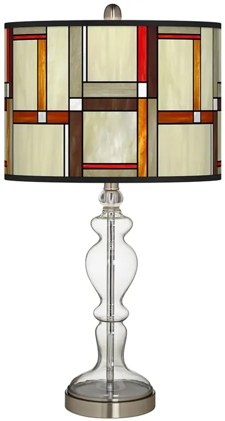 Modern Squares Giclee Apothecary Clear Glass Table Lamp