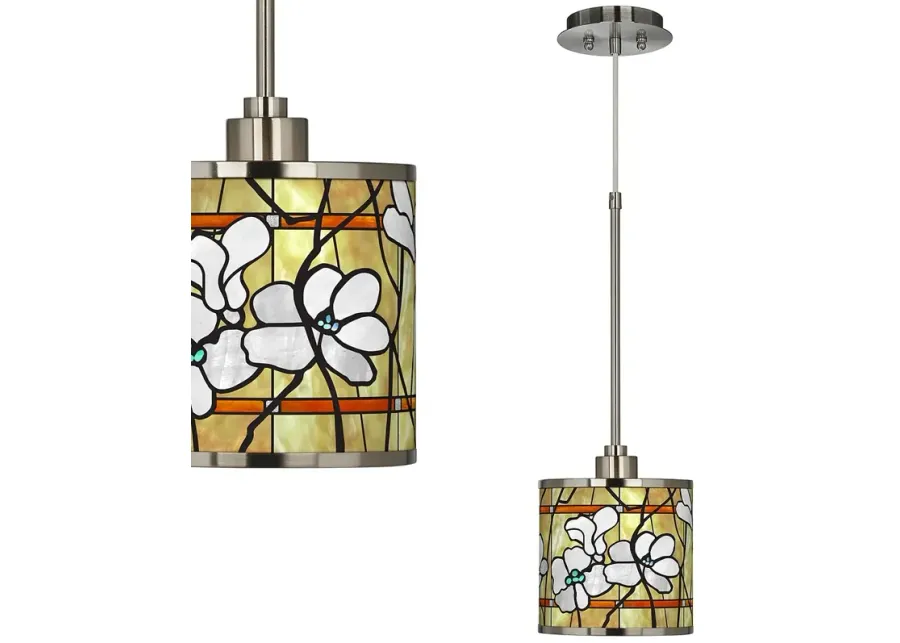 Magnolia Mosaic Giclee Glow Mini Pendant Light