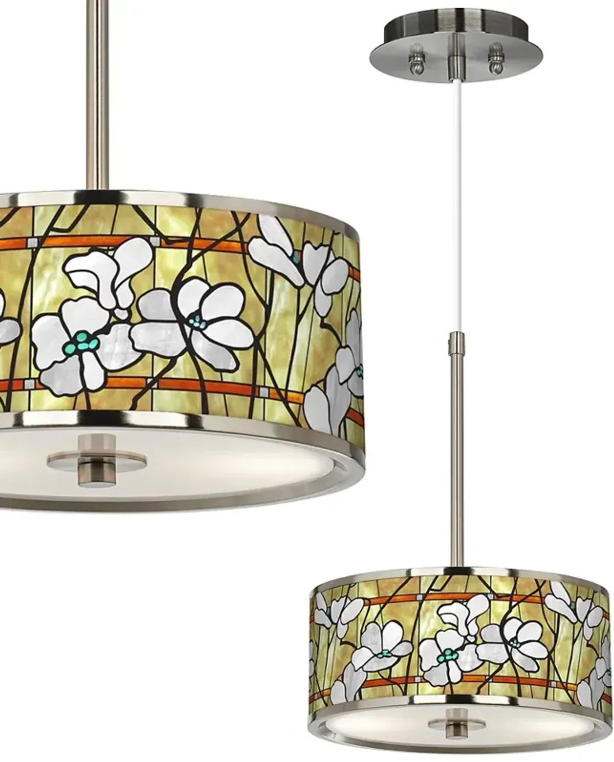 Magnolia Mosaic Giclee Glow 10 1/4" Wide Pendant Light