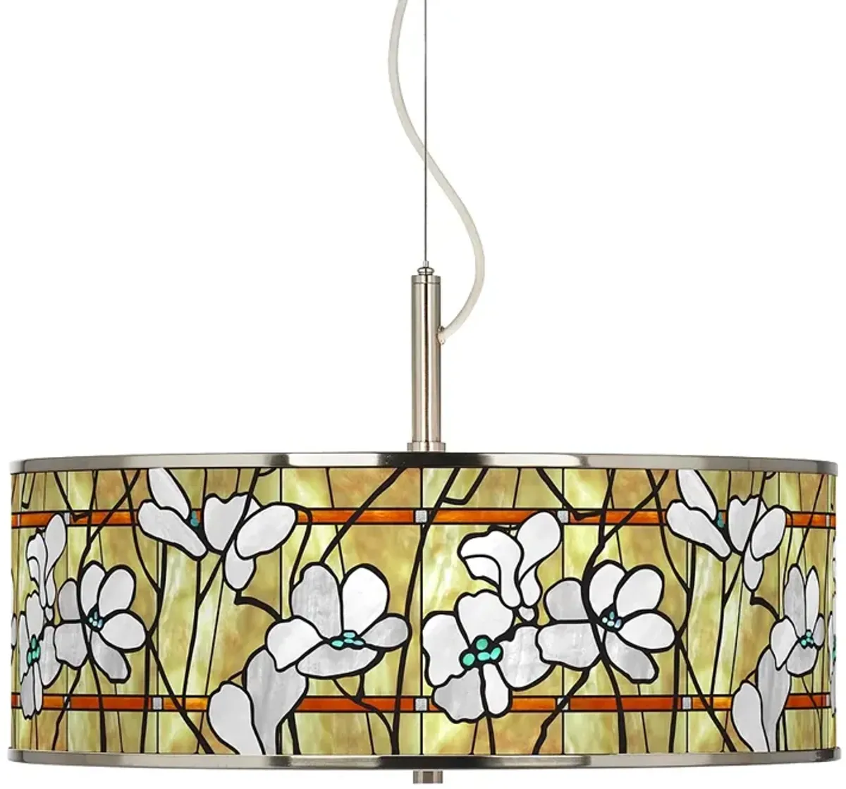 Magnolia Mosaic Giclee Glow 20" Wide Pendant Light