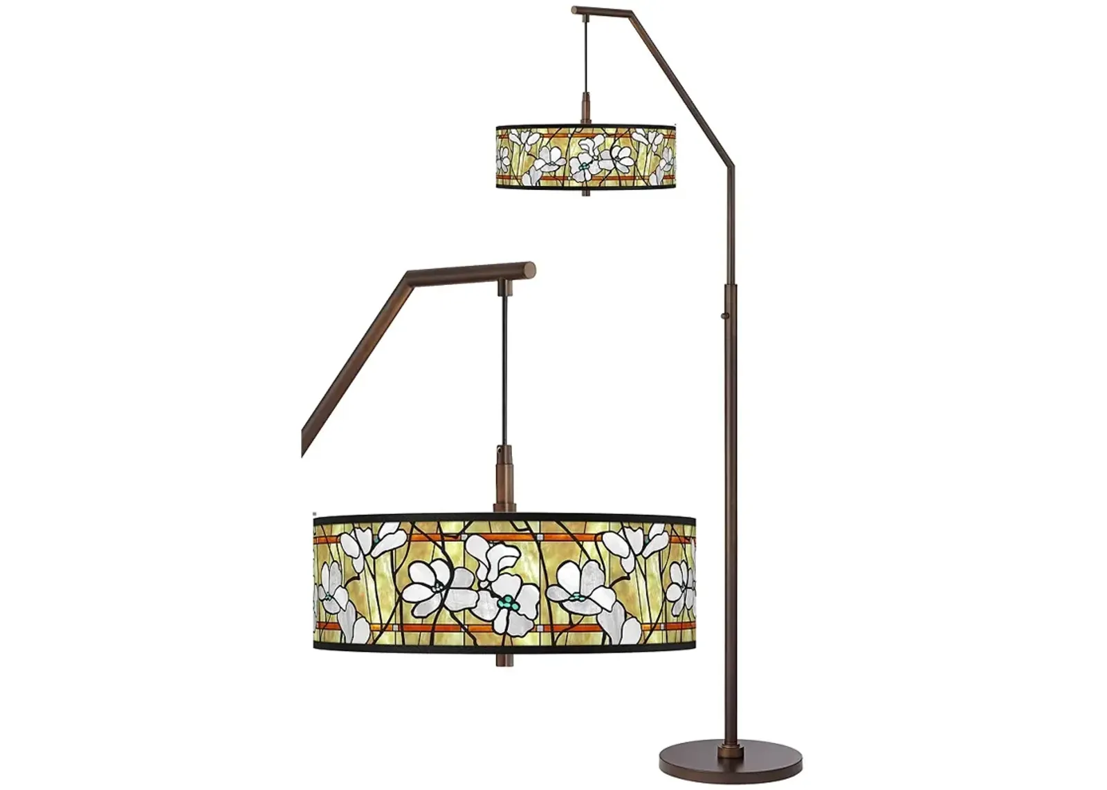 Magnolia Mosaic Bronze Downbridge Arc Floor Lamp