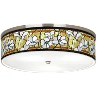 Magnolia Mosaic Giclee Nickel 20 1/4" Wide Ceiling Light