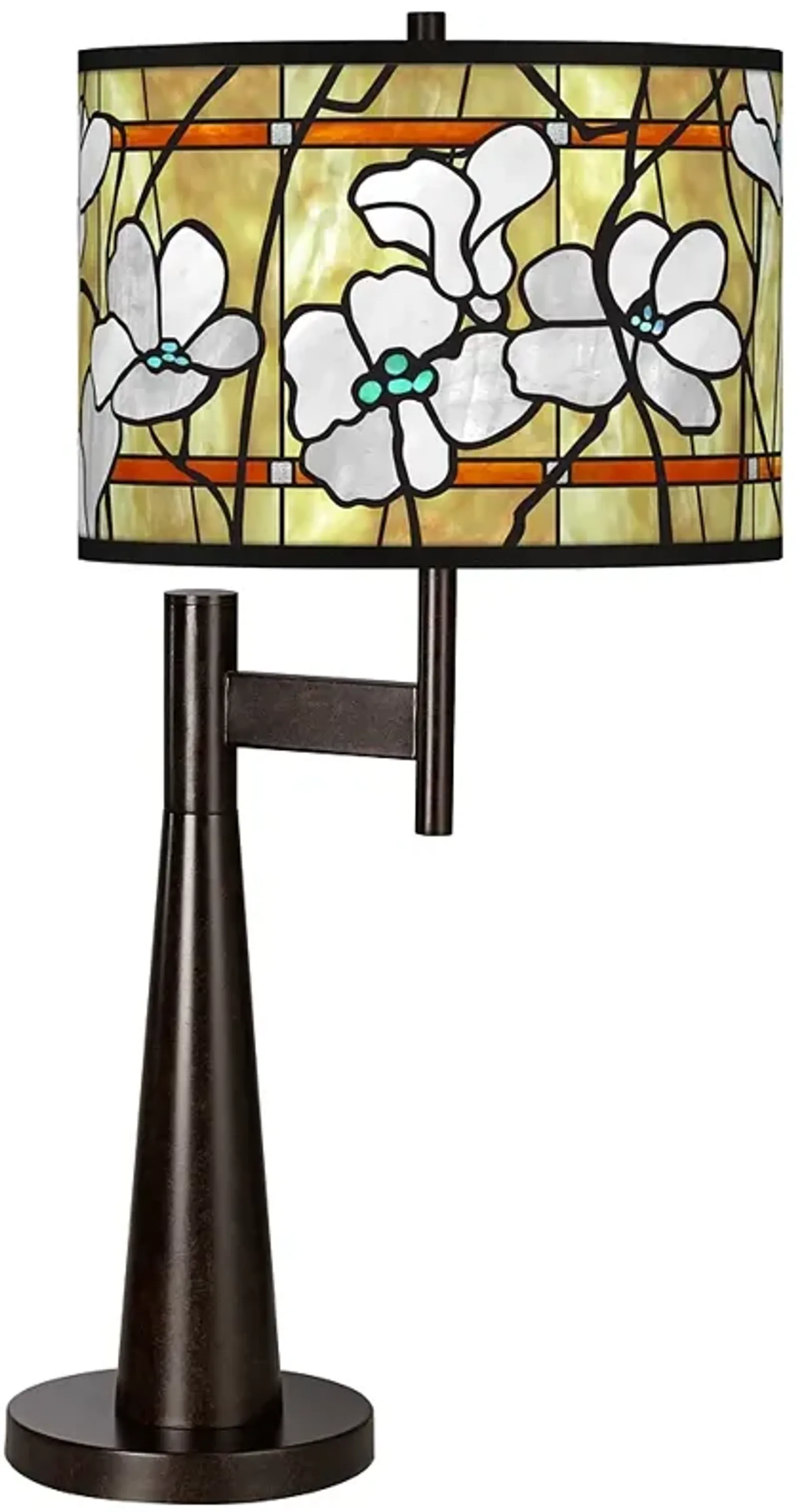 Giclee Glow Novo 30 3/4" Magnolia Mosaic Rustic Bronze Table Lamp