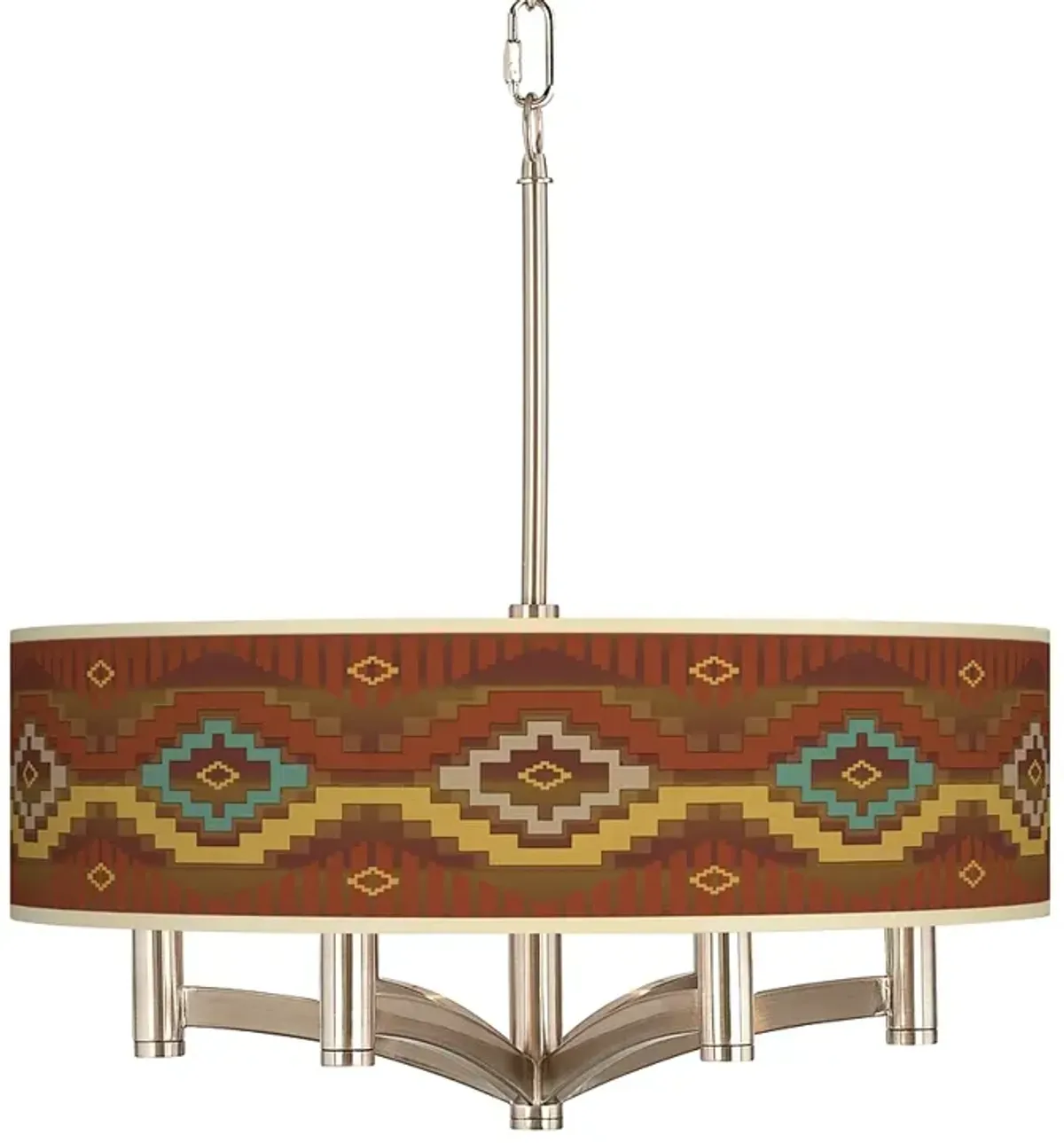 Southwest Sienna Ava 6-Light Nickel Pendant Chandelier