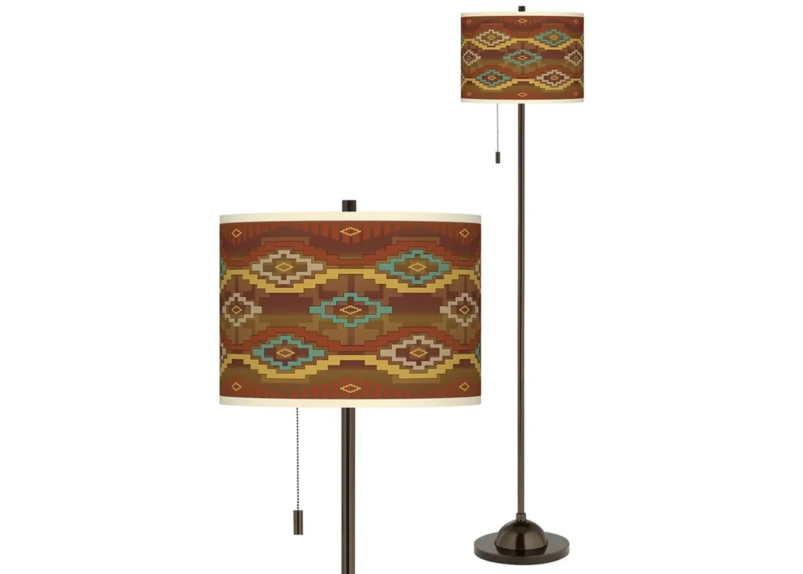 Southwest Sienna Giclee Glow Bronze Club Floor Lamp