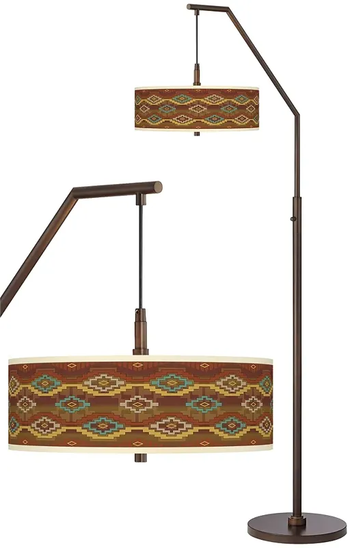 Southwest Sienna Bronze Downbridge Arc Floor Lamp