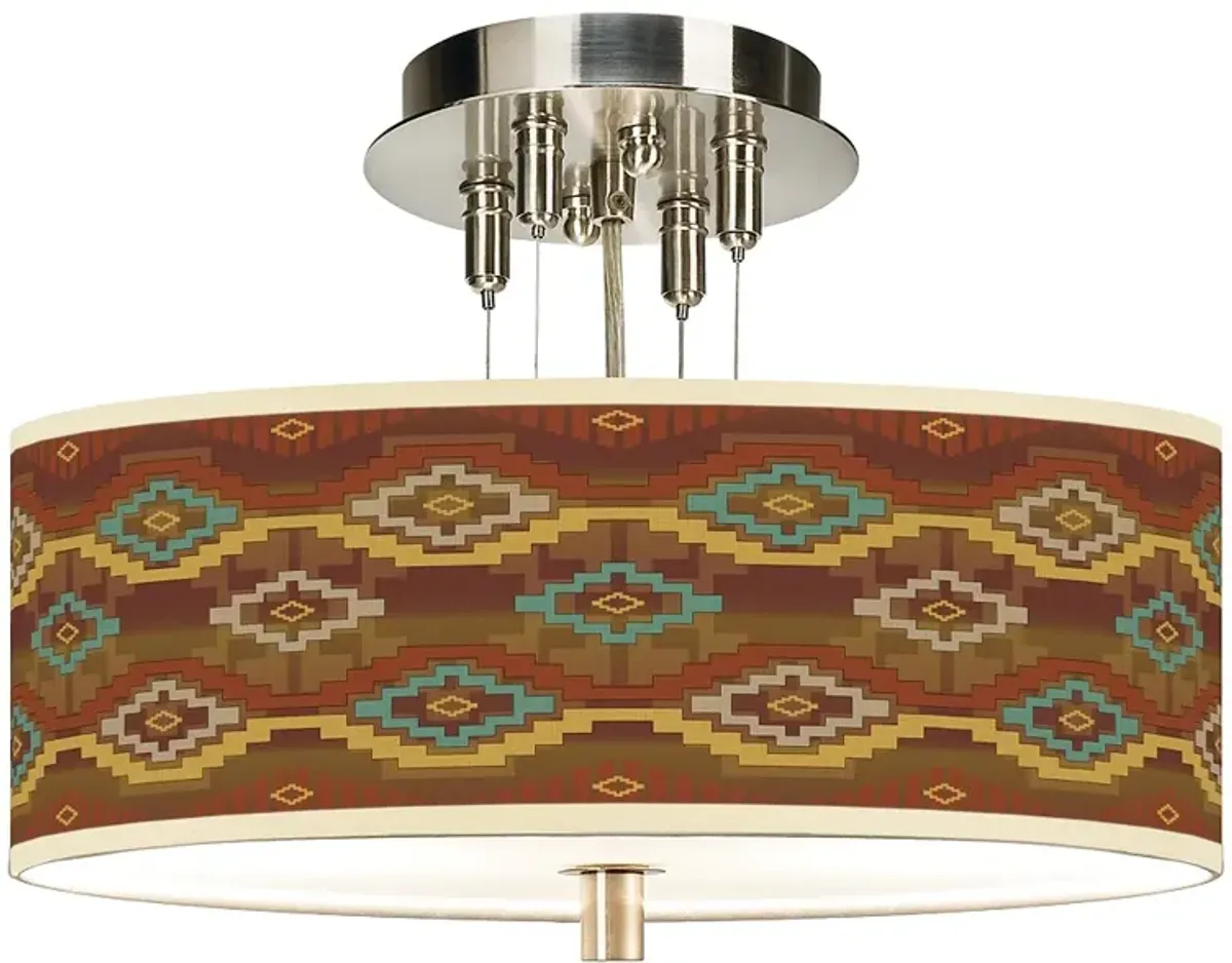 Southwest Sienna Giclee 14" Wide Ceiling Light