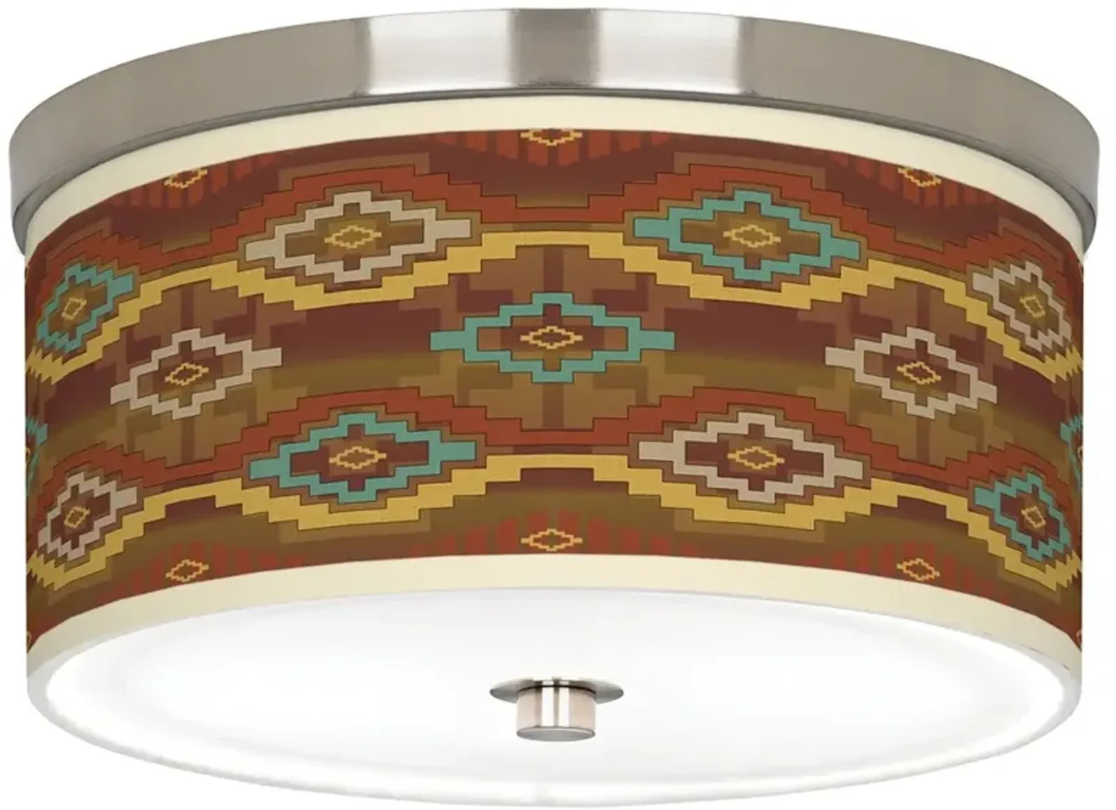 Southwest Sienna Giclee Nickel 10 1/4" Wide Ceiling Light