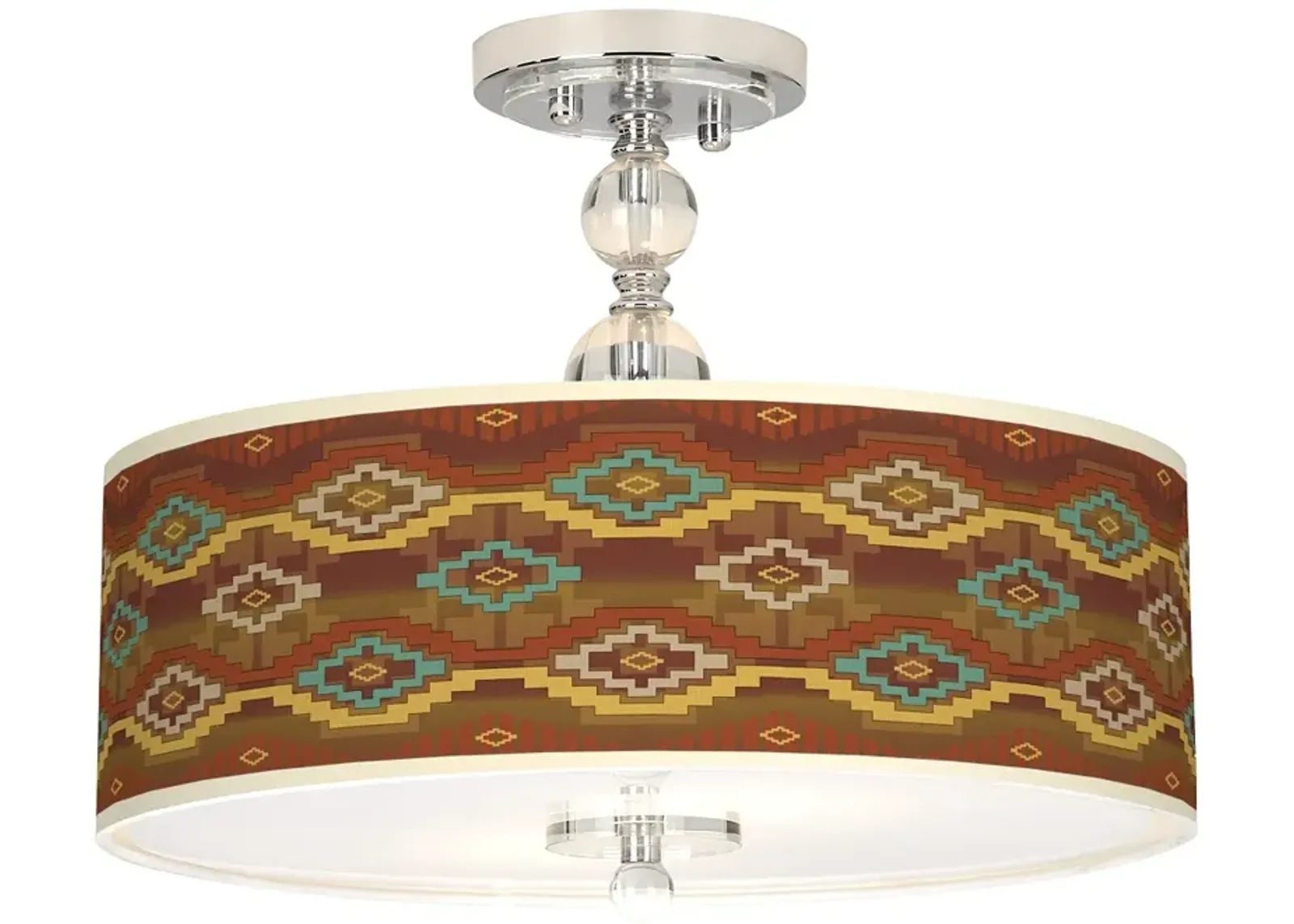 Southwest Sienna Giclee 16" Wide Semi-Flush Ceiling Light