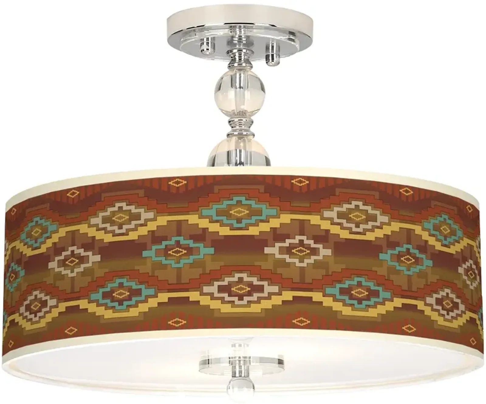 Southwest Sienna Giclee 16" Wide Semi-Flush Ceiling Light