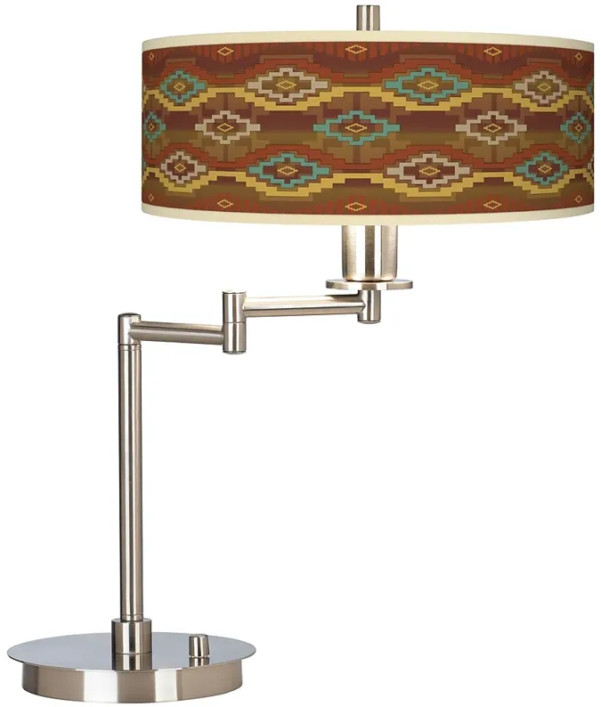 Giclee Gallery 20 1/2"  Southwest Sienna Shade Swing Arm LED Desk Lamp