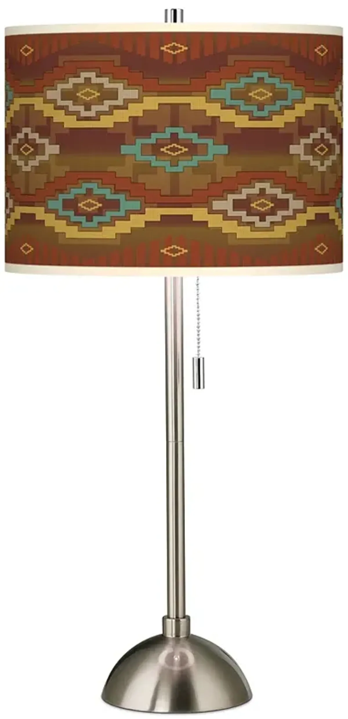 Southwest Sienna Giclee Brushed Nickel Table Lamp