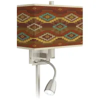 Southwest Sienna Giclee Glow LED Reading Light Plug-In Sconce